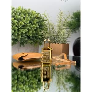 Gucci Gold Tone three-dial combination lock padlock with case & COA